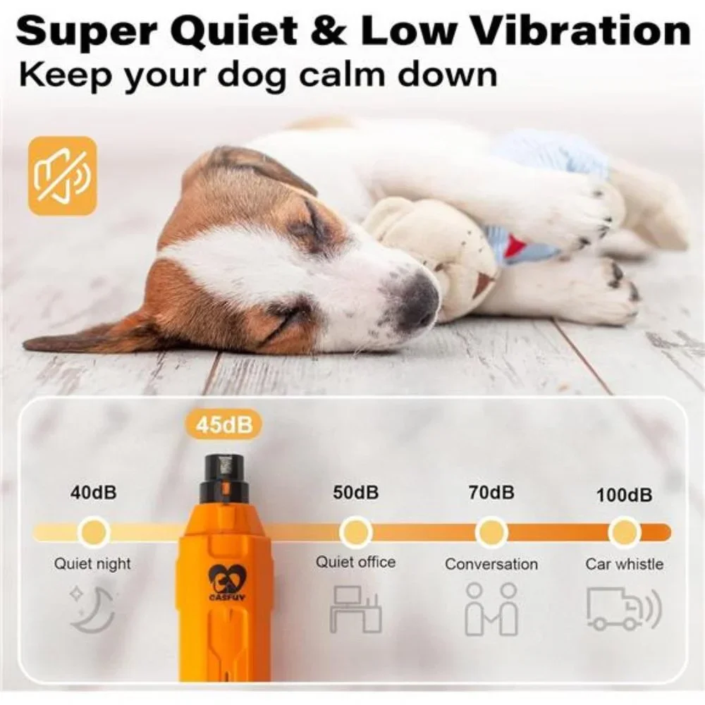 6-Speed DogNail Grinder-Newest Enhanced PetNail Grinder Super Quiet Rechargeable